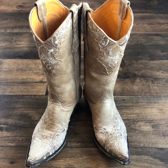 bone colored cowboy boots